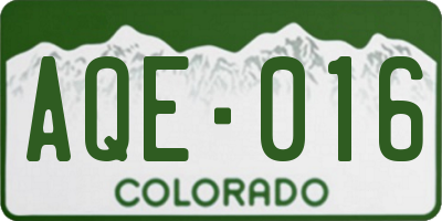 CO license plate AQE016