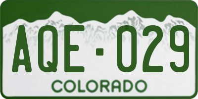 CO license plate AQE029