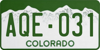 CO license plate AQE031