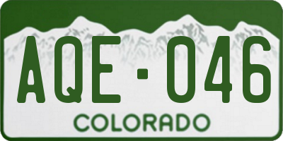 CO license plate AQE046