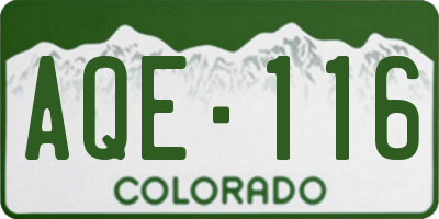 CO license plate AQE116