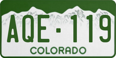 CO license plate AQE119