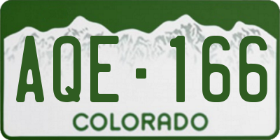 CO license plate AQE166