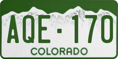 CO license plate AQE170