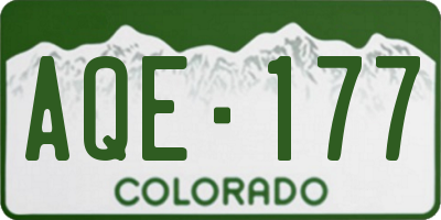 CO license plate AQE177