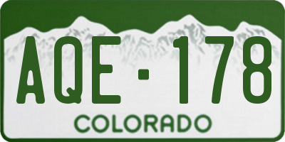 CO license plate AQE178