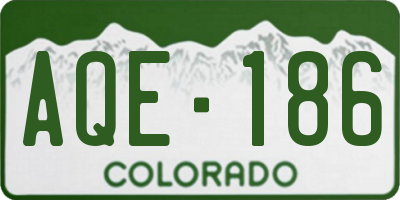 CO license plate AQE186