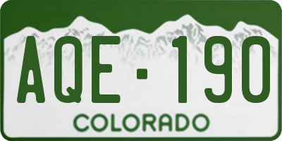 CO license plate AQE190