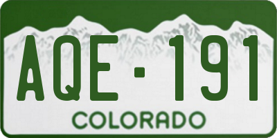 CO license plate AQE191