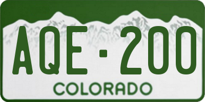 CO license plate AQE200