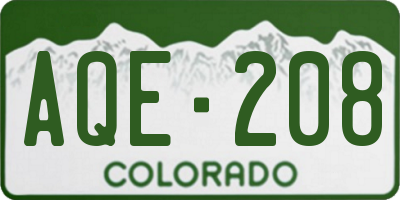 CO license plate AQE208