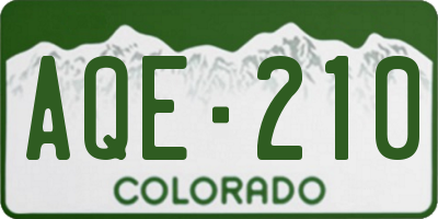 CO license plate AQE210