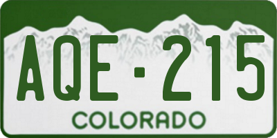 CO license plate AQE215