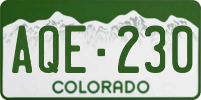 CO license plate AQE230