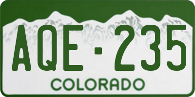 CO license plate AQE235