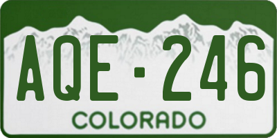 CO license plate AQE246