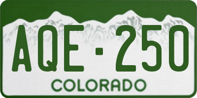 CO license plate AQE250