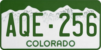 CO license plate AQE256