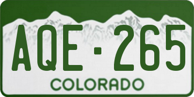 CO license plate AQE265