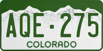 CO license plate AQE275