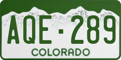 CO license plate AQE289