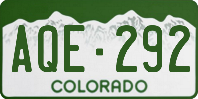 CO license plate AQE292
