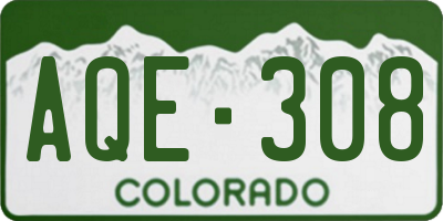 CO license plate AQE308