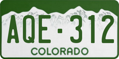 CO license plate AQE312
