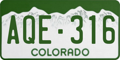 CO license plate AQE316