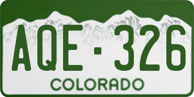 CO license plate AQE326