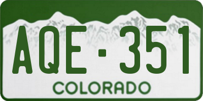 CO license plate AQE351
