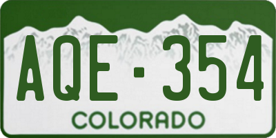 CO license plate AQE354