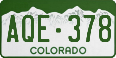CO license plate AQE378