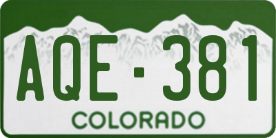 CO license plate AQE381