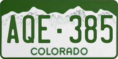 CO license plate AQE385