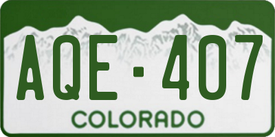CO license plate AQE407