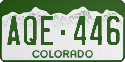 CO license plate AQE446