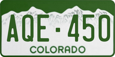 CO license plate AQE450