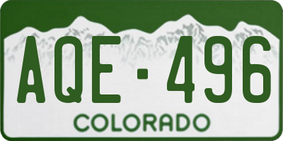 CO license plate AQE496