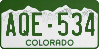 CO license plate AQE534