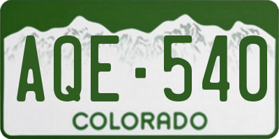 CO license plate AQE540