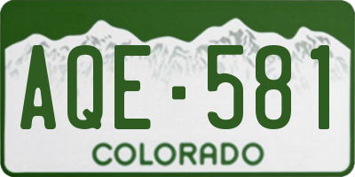CO license plate AQE581