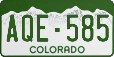 CO license plate AQE585