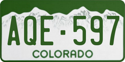 CO license plate AQE597