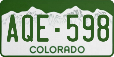 CO license plate AQE598