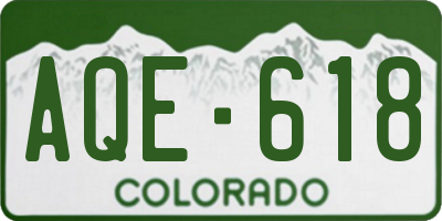 CO license plate AQE618