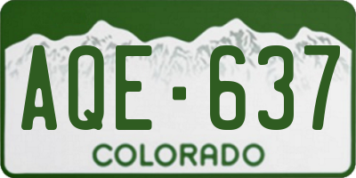 CO license plate AQE637