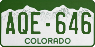 CO license plate AQE646