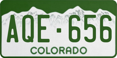 CO license plate AQE656