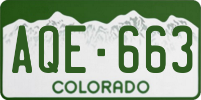 CO license plate AQE663